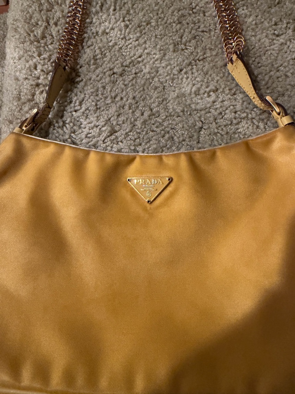Prada Mustard Yellow Chain-Handle Shoulder Bag - Picture 5 of 12